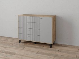 Комод «Катрин-13» (дуб крафт серый/серый) в Тулинском - tulinskij.mebel-nsk.ru | фото