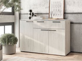Комод Стандарт-4 NEW (дуб крафт белый) в Тулинском - tulinskij.mebel-nsk.ru | фото