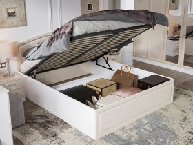 Кровать двуспальная 1,6 м Венеция КРМП-160 с подъемным механизмом в Тулинском - tulinskij.mebel-nsk.ru | фото
