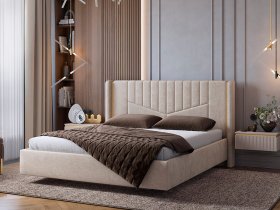 Кровать двуспальная 1,6м Диор (кашемир суфле (велюр)) в Тулинском - tulinskij.mebel-nsk.ru | фото