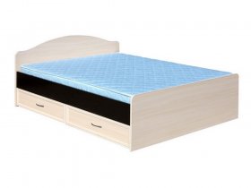 Кровать  двуспальная с ящиками 1,6м-1 (круглая спинка) в Тулинском - tulinskij.mebel-nsk.ru | фото