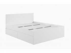 Кровать двуспальная с ящиками 1,6м Мадера-М1600 (белый) в Тулинском - tulinskij.mebel-nsk.ru | фото