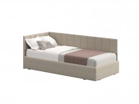 Кровать односпальная КР №3 (бежевый) в Тулинском - tulinskij.mebel-nsk.ru | фото