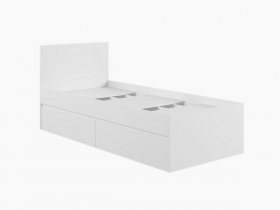 Кровать односпальная с ящиками 0,9м Мадера-М900 (белый) в Тулинском - tulinskij.mebel-nsk.ru | фото