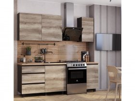 Кухонный гарнитур Энигма 1,6м (венге/дуб каньон) в Тулинском - tulinskij.mebel-nsk.ru | фото