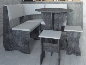 Кухонный уголок Лотос  (цемент темный к/з White) в Тулинском - tulinskij.mebel-nsk.ru | фото