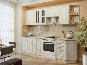 Модульная кухня Классика-1 (дуб молочный) в Тулинском - tulinskij.mebel-nsk.ru | фото