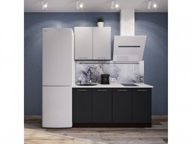 Модульная кухня Классика (белый глянец/черный) в Тулинском - tulinskij.mebel-nsk.ru | фото