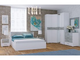 Модульная спальня Бьянка (белый/бетон) в Тулинском - tulinskij.mebel-nsk.ru | фото