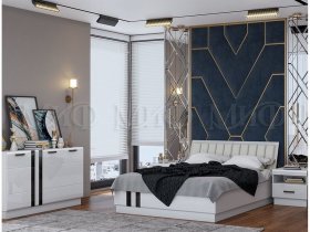 Модульная спальня Магнолия  (белый глянец) в Тулинском - tulinskij.mebel-nsk.ru | фото