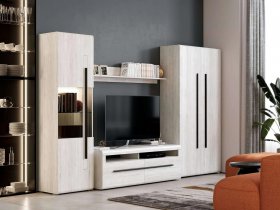 Модульная стенка Ницца (дуб витенберг) в Тулинском - tulinskij.mebel-nsk.ru | фото
