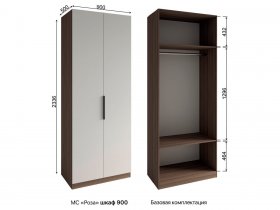 Шкаф 900 Роза (орех франклин карамельный/бежевый скин) в Тулинском - tulinskij.mebel-nsk.ru | фото