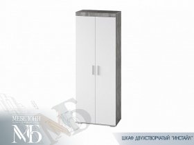 Шкаф двухстворчатый Инстайл ШК-29 (бетон/белый) в Тулинском - tulinskij.mebel-nsk.ru | фото