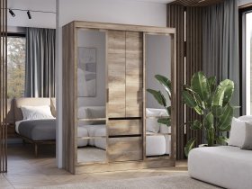 Шкаф-купе ШКК-06 Энигма (венге/дуб каньон) в Тулинском - tulinskij.mebel-nsk.ru | фото