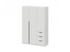 Шкаф трехстворчатый с ящиками ШК-22 (белый) в Тулинском - tulinskij.mebel-nsk.ru | фото
