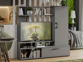 Стенка «Сиена» (графит серый) в Тулинском - tulinskij.mebel-nsk.ru | фото