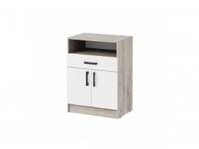Тумба ТБ-1 Вега (дуб крафт серый/белый) в Тулинском - tulinskij.mebel-nsk.ru | фото